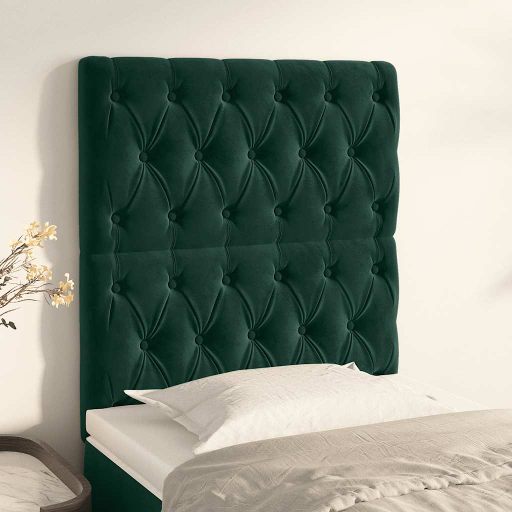 Cabeceira verde escuro 80x7x118/128 cm veludo