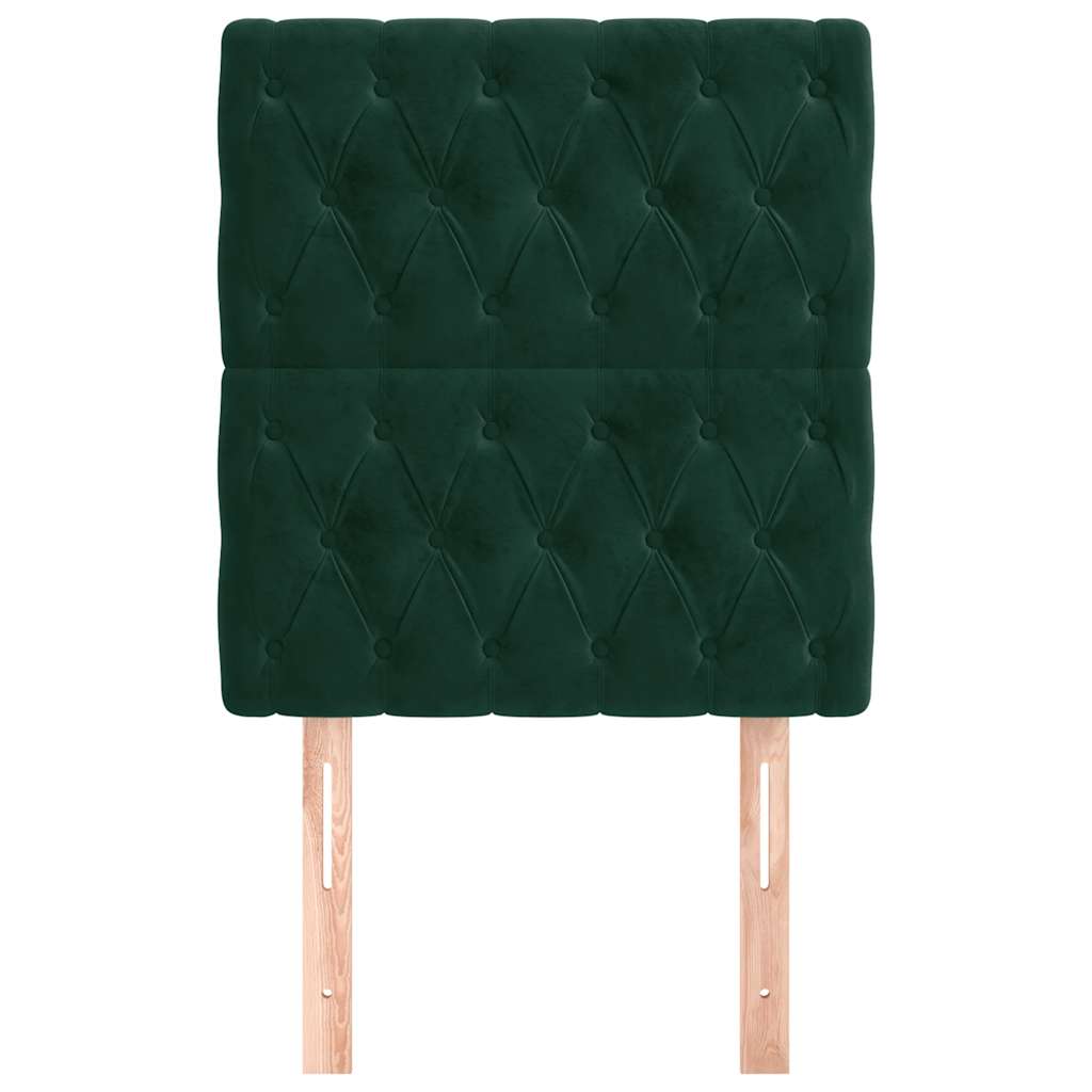 Cabeceira verde escuro 80x7x118/128 cm veludo