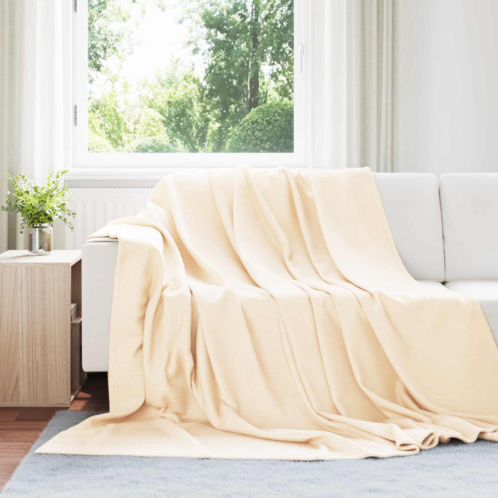 Cobertores de sofá 24 unid. creme 270 x 240 cm 21.77 lã