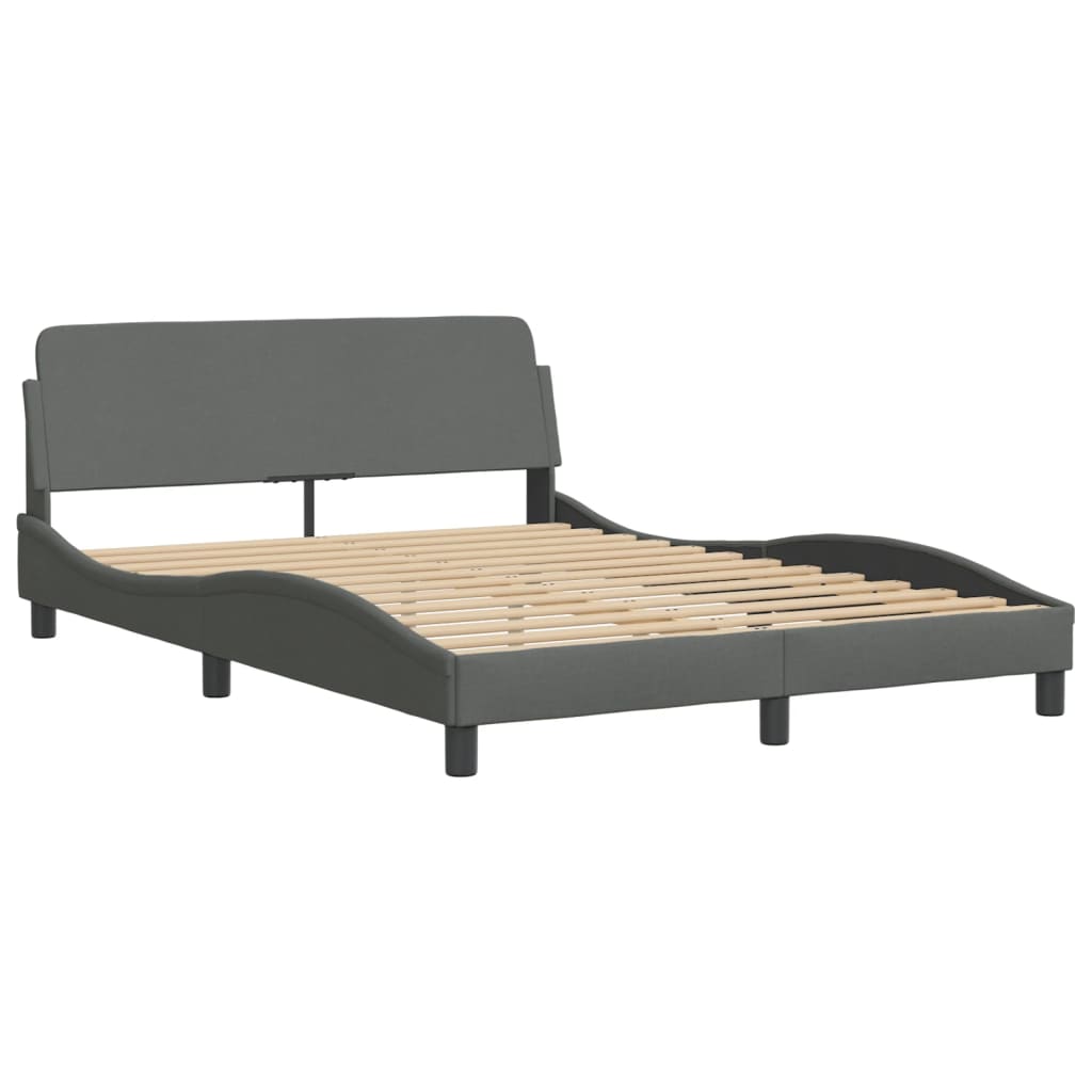 Cama com colchão hvar 120x200 cm tecido cinzento-escuro