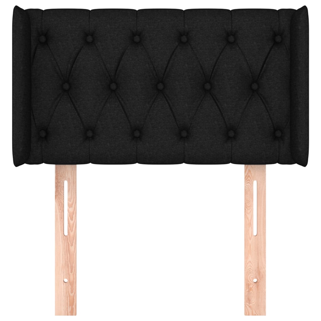Cabeceira de cama c/ abas tecido 83x16x78/88 cm preto