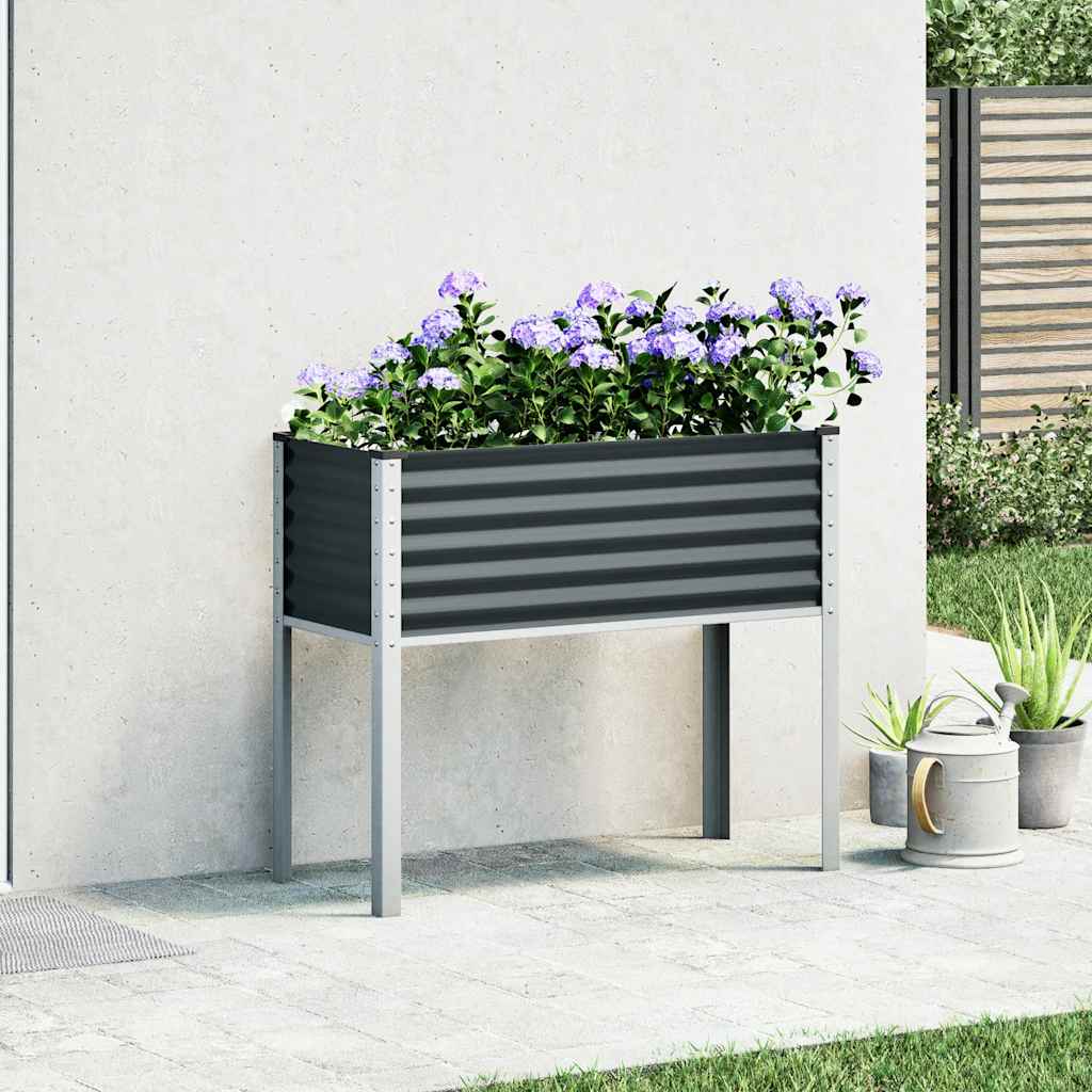 Vaso de jardim antracite 100x45x90 cm aço