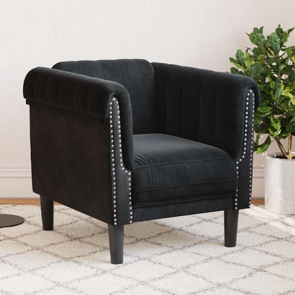 Poltrona veludo preto