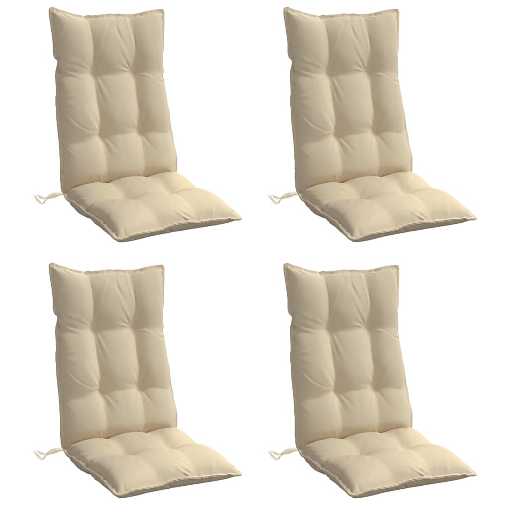 Almofadões p/ cadeira encosto alto 4 pcs tecido oxford bege