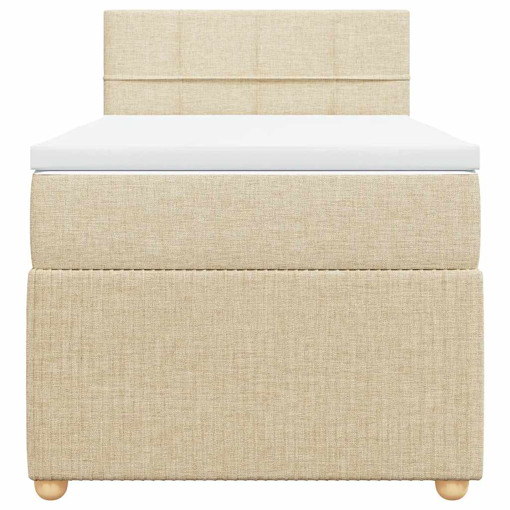 Cama com molas/colchão 90x200 cm tecido cor crème