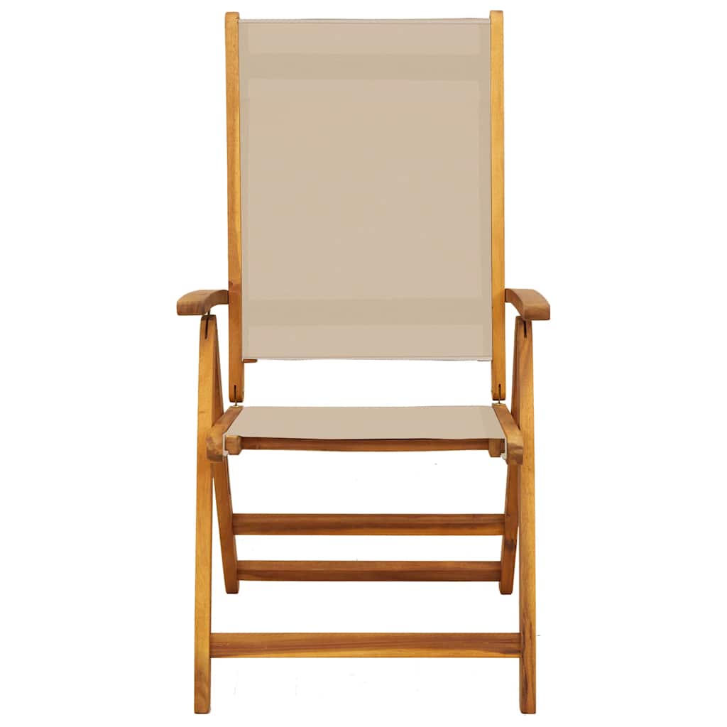 Cadeiras de jardim dobráveis 2 pcs acácia maciça e textilene