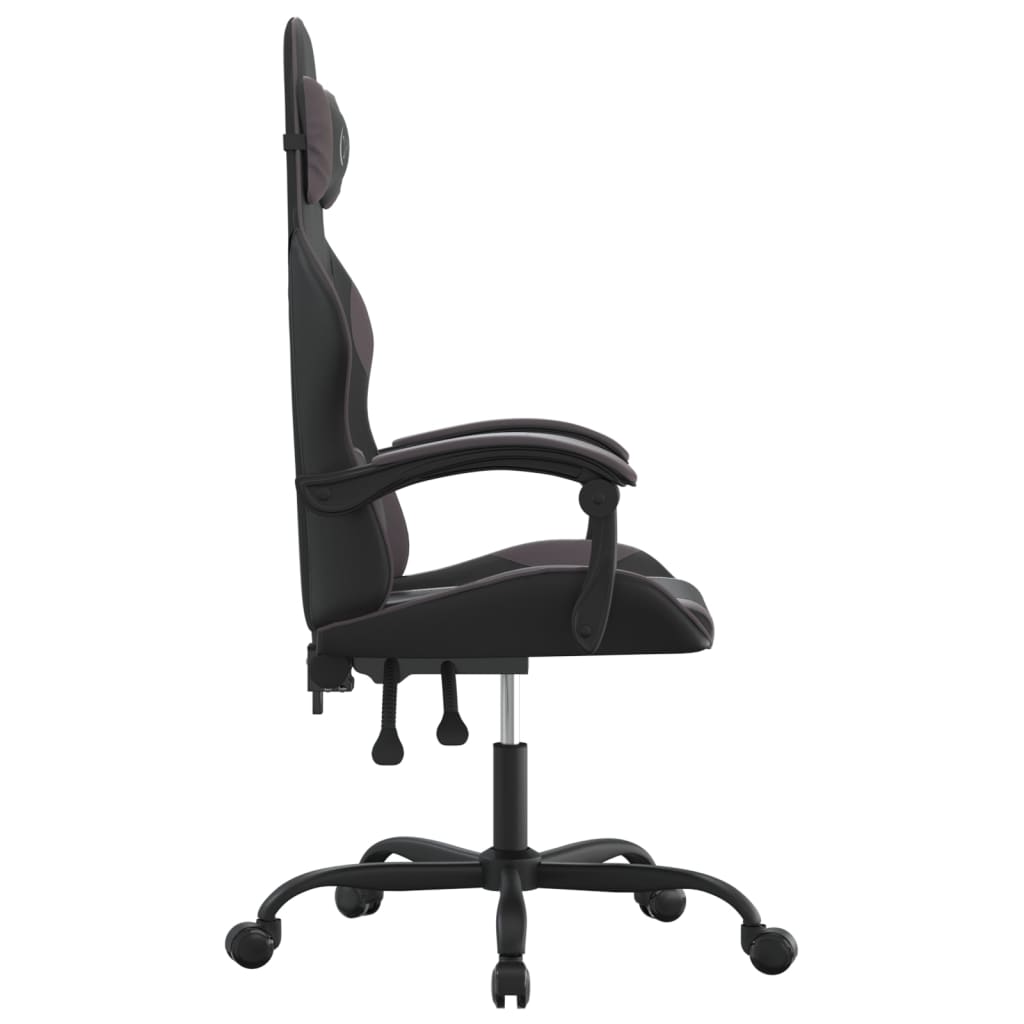 Cadeira gaming couro artificial preto e cinzento