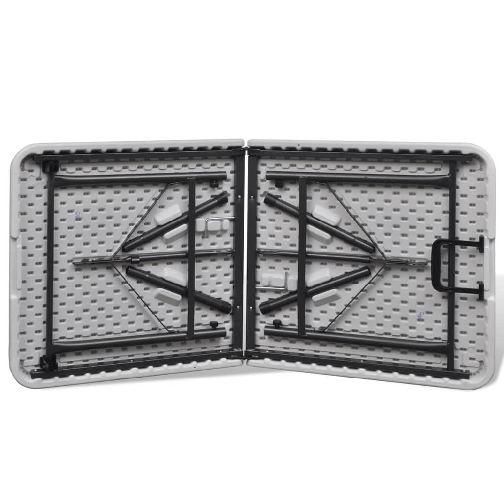 Mesa de jardim dobrável 122 cm HDPE branco