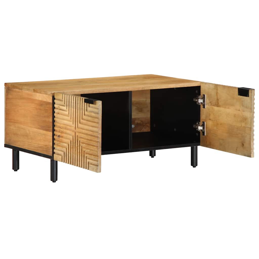 Mesa de centro castanho 80x50x40 cm madeira de mangueira maciça