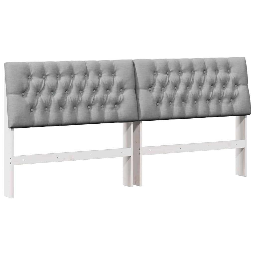Cabeceira estofada cinzento-claro 200 cm