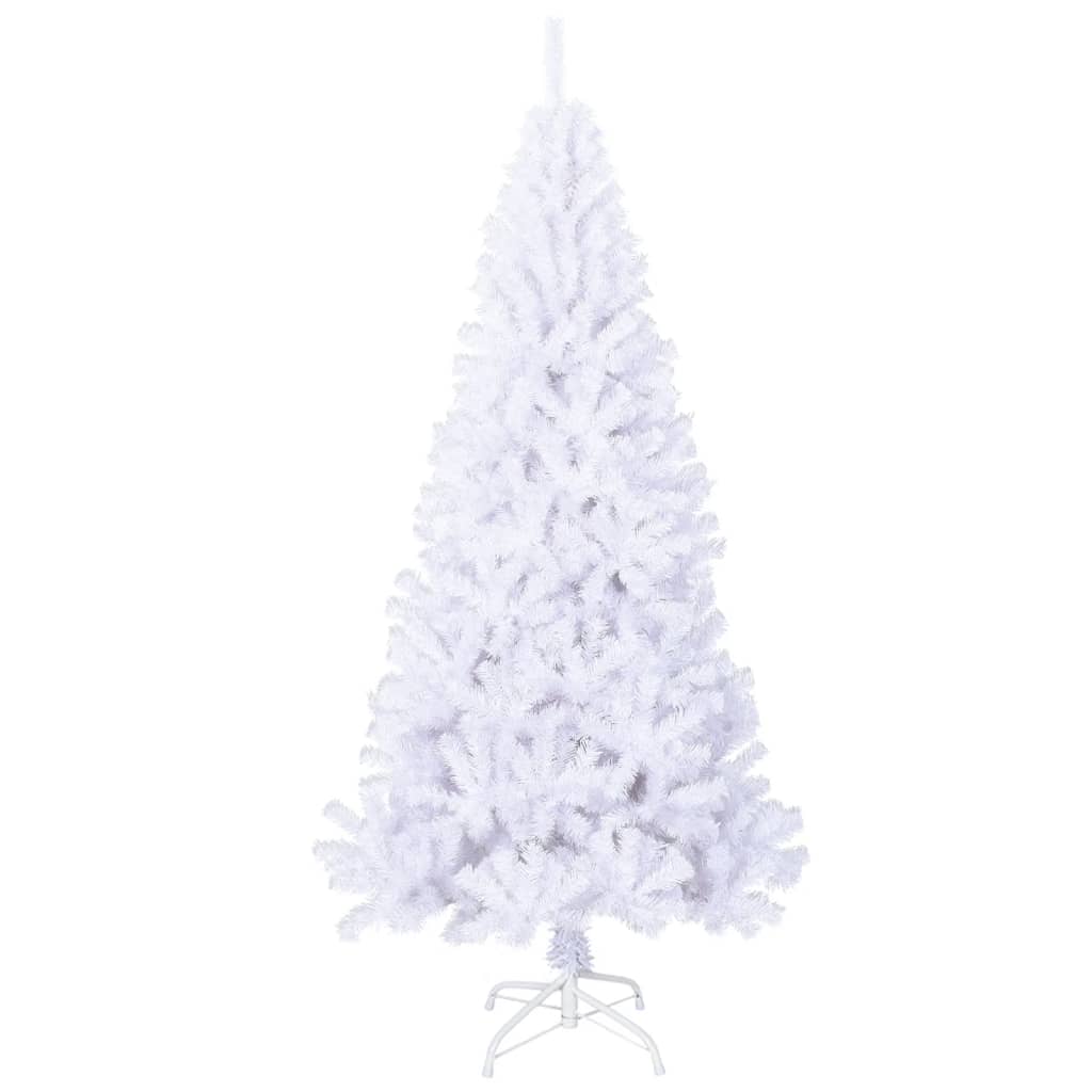 Árvore de natal artificial com ramos grossos 240 cm PVC branco