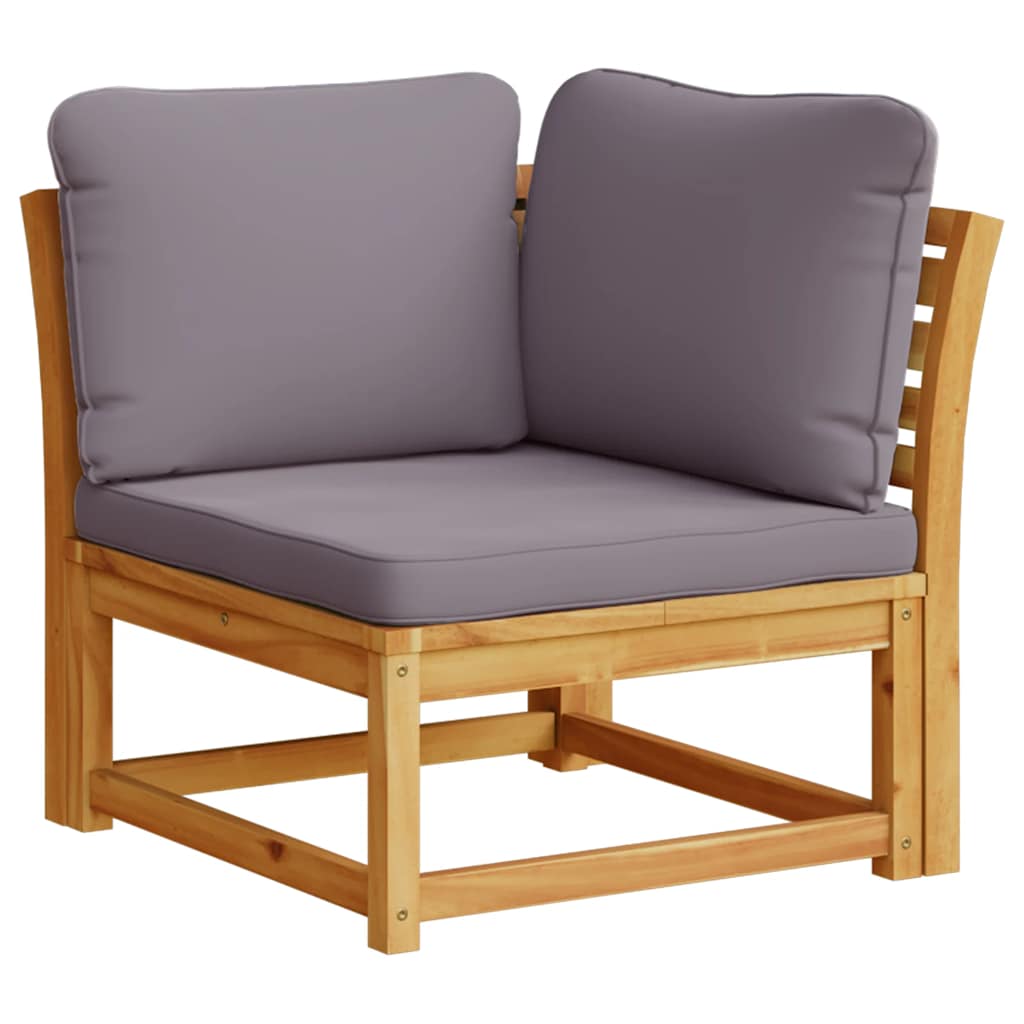 4 Pcs conjunto lounge de jardim com almofadões acácia maciça