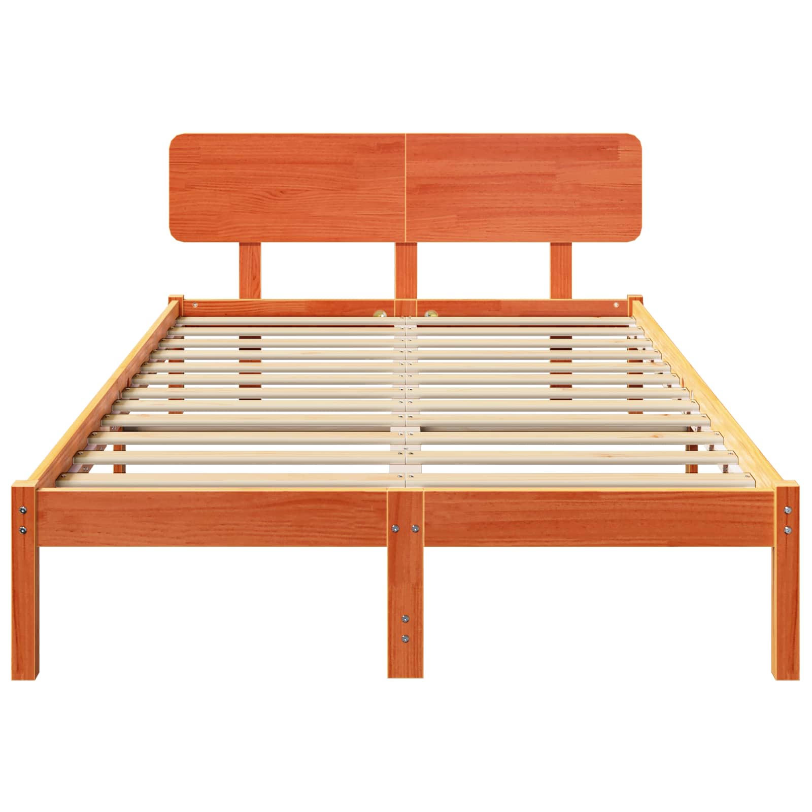 Estrutura da cama com cabeceira marrom cera 120 x 200 cm