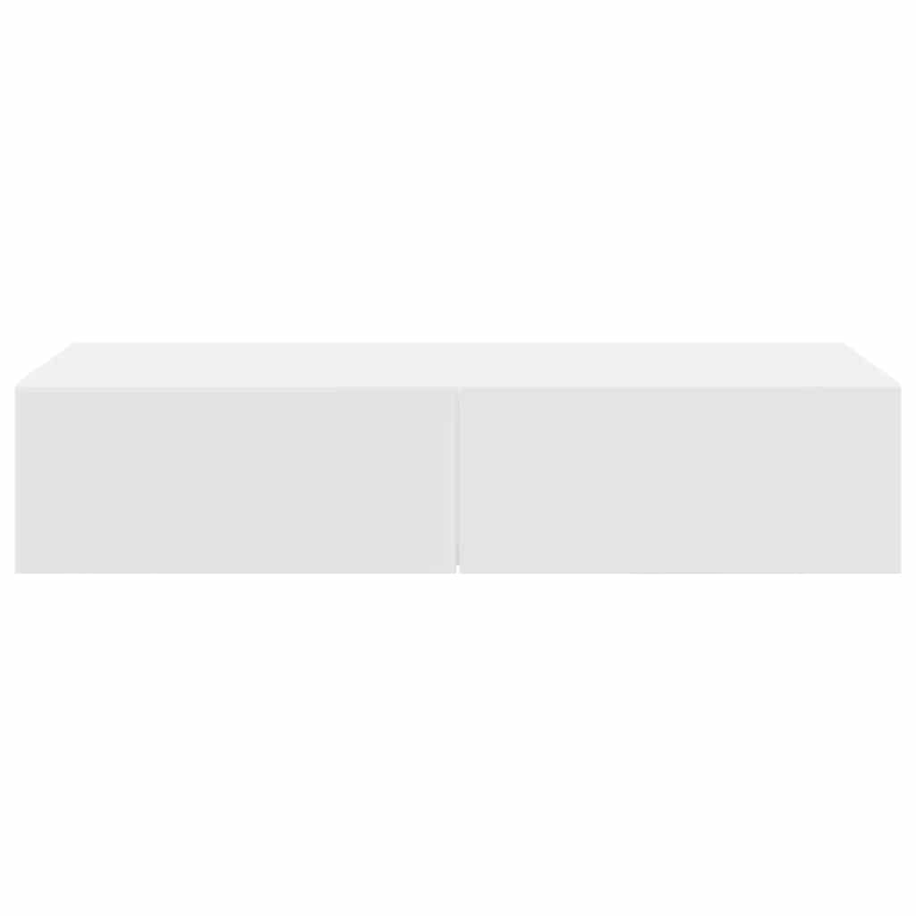Prateleira parede c/ gavetas 80x33x17 cm deriv. madeira branco