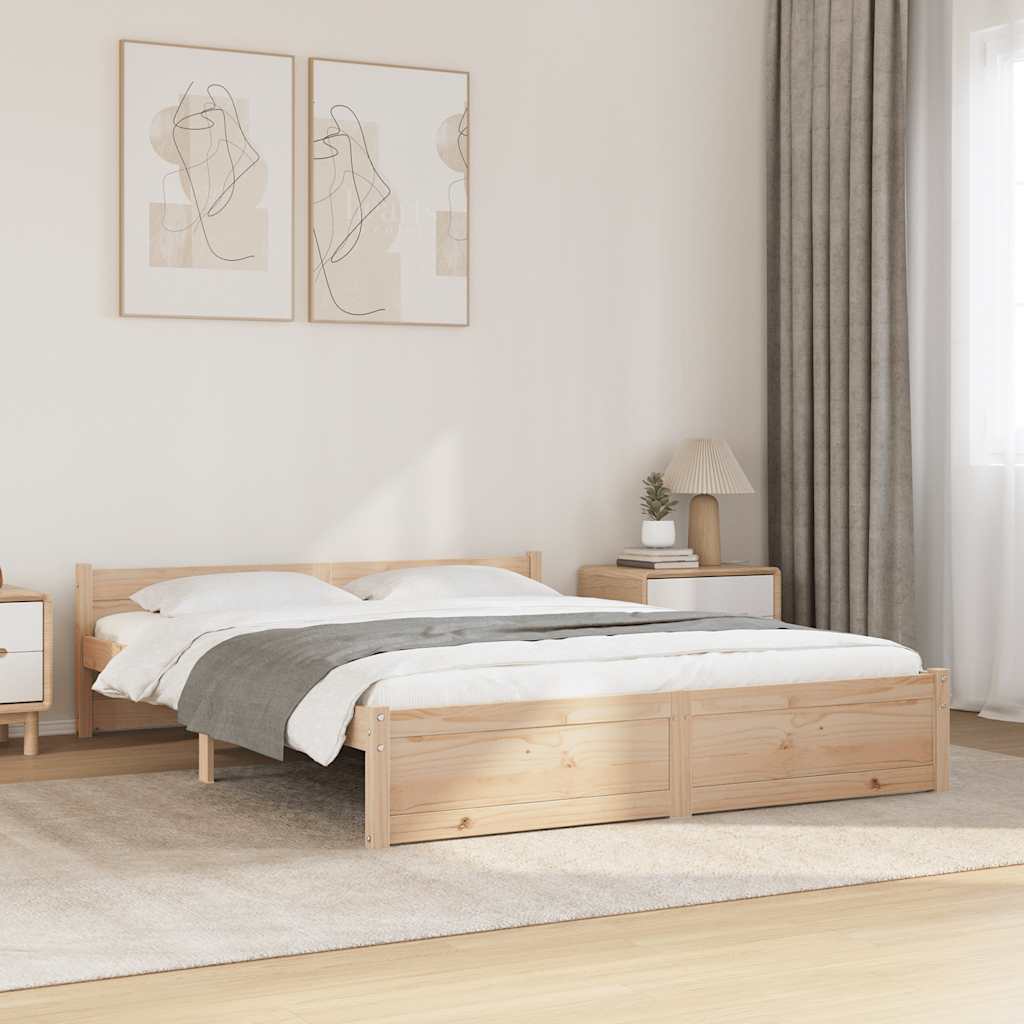 Estrutura de cama casal 135x190 cm madeira maciça