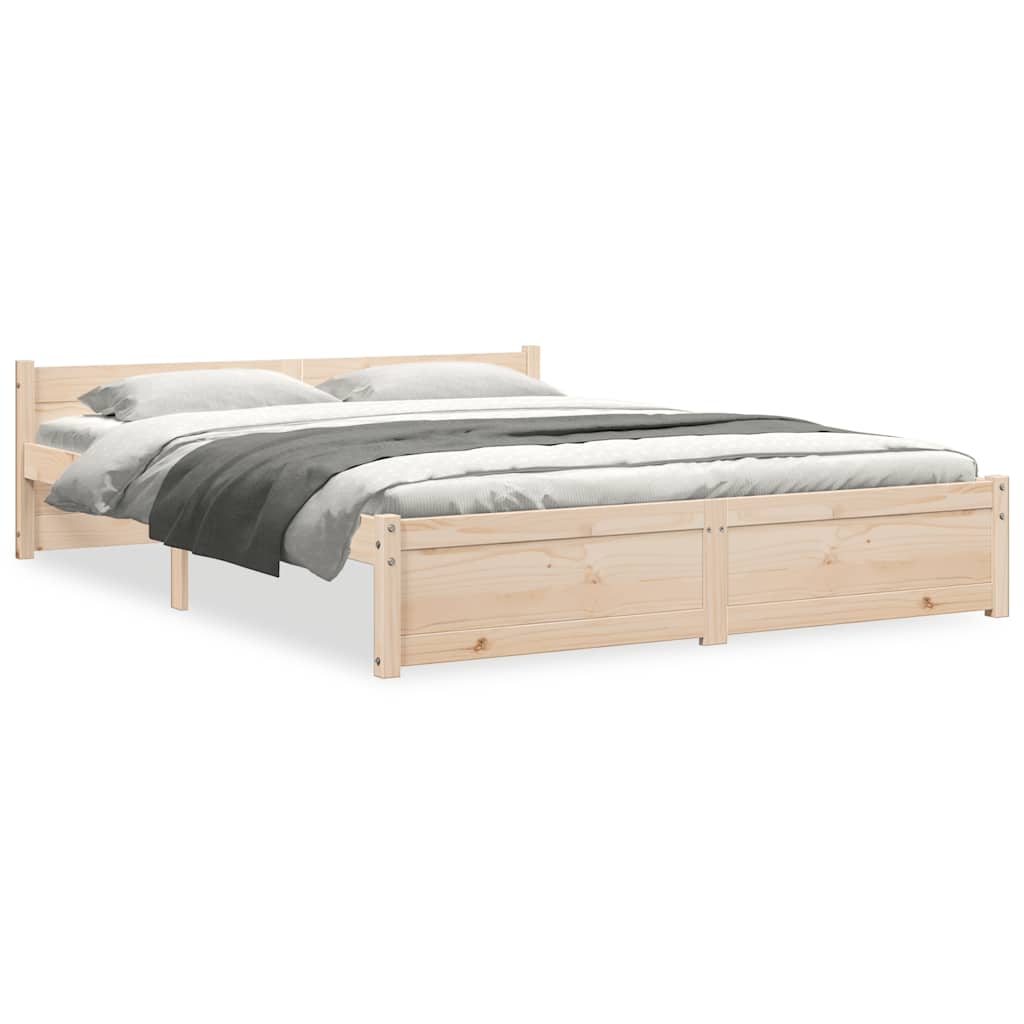 Estrutura de cama casal 135x190 cm madeira maciça