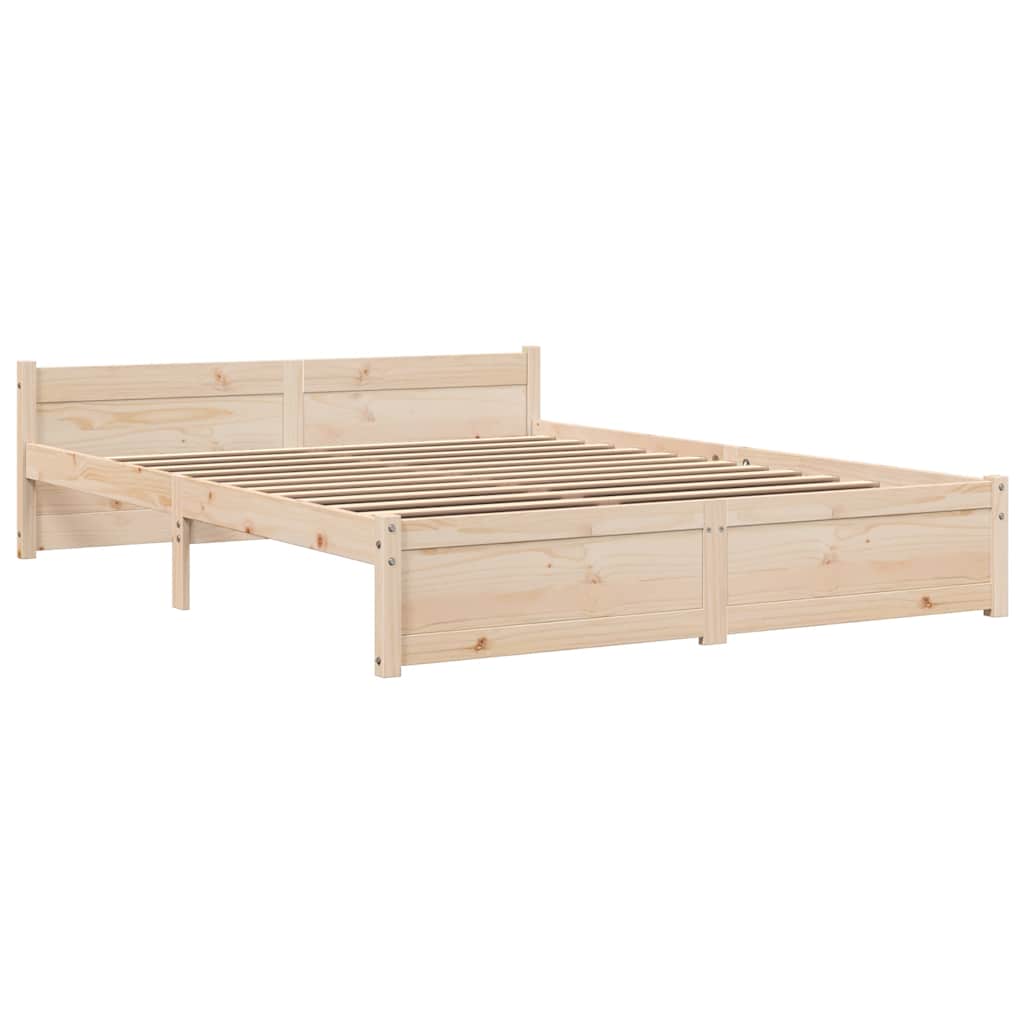 Estrutura de cama casal 135x190 cm madeira maciça