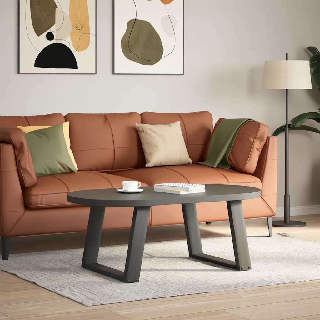 Pés para mesa de centro em forma de u, 2 peças, antracite, 60x (42-43) cm, aço