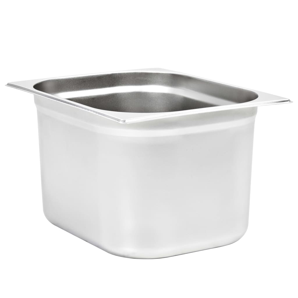 Recipientes gastronorm 2 pcs gn 1/2 200 mm aço inoxidável