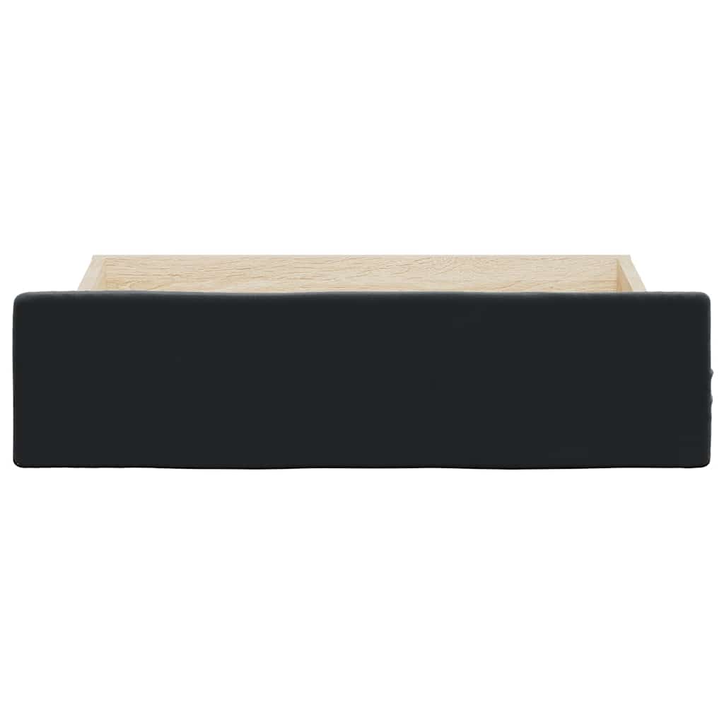 Gavetas de cama 2 pcs derivados de madeira e veludo preto