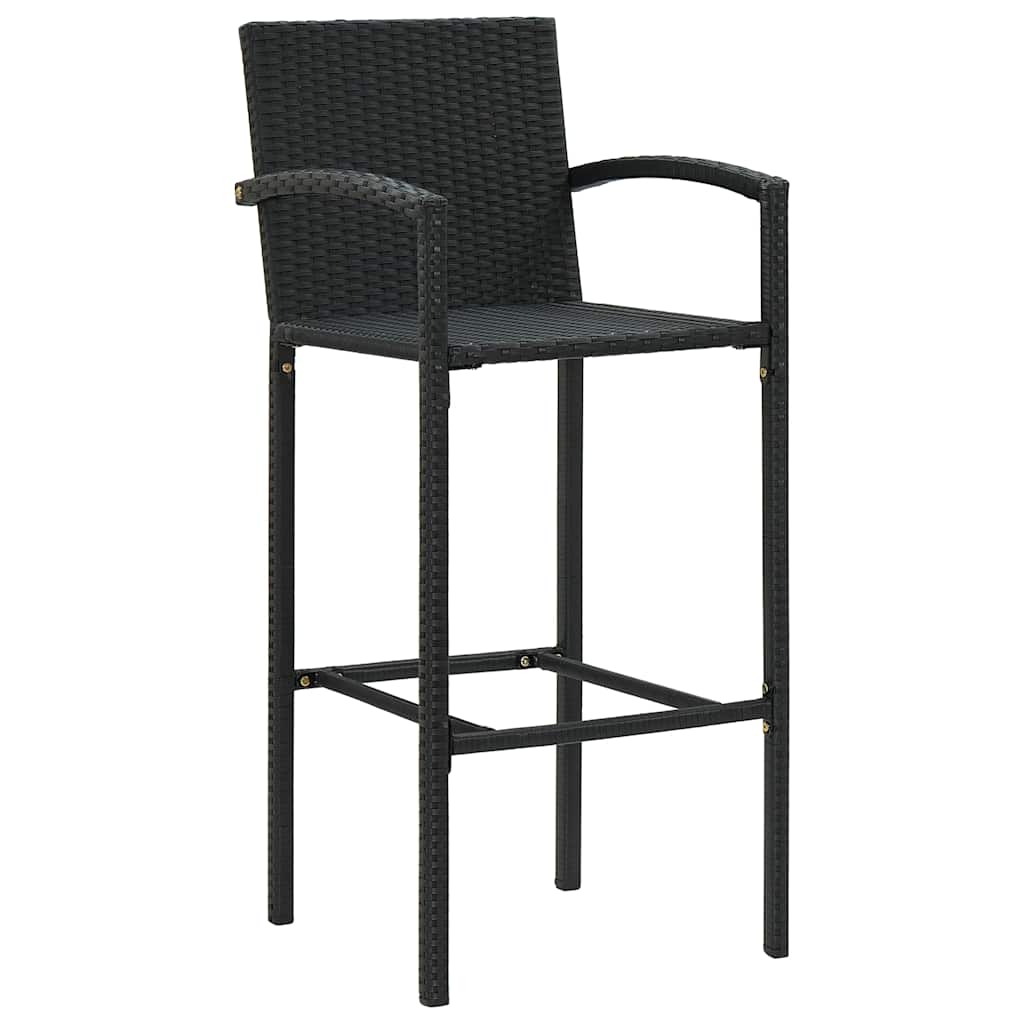 Bancos de bar 4 pcs vime PE preto