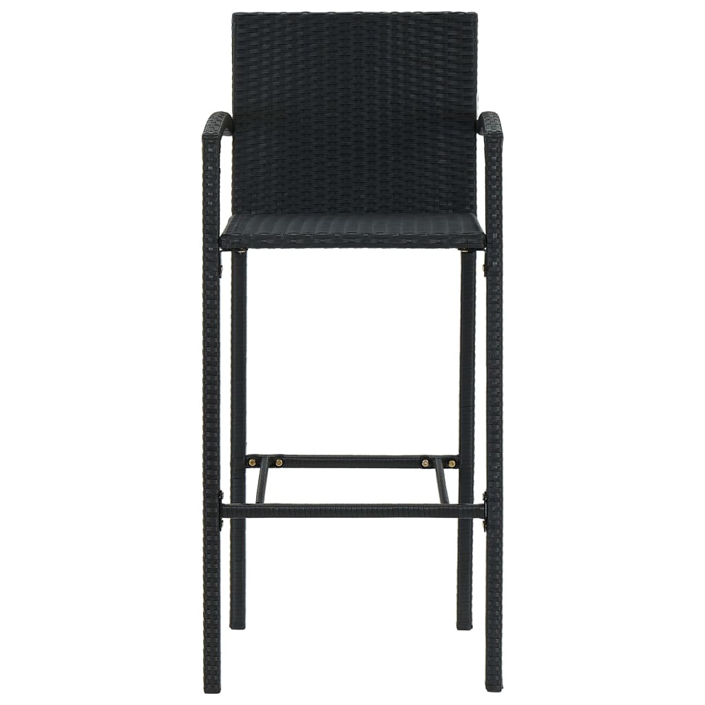 Bancos de bar 4 pcs vime PE preto