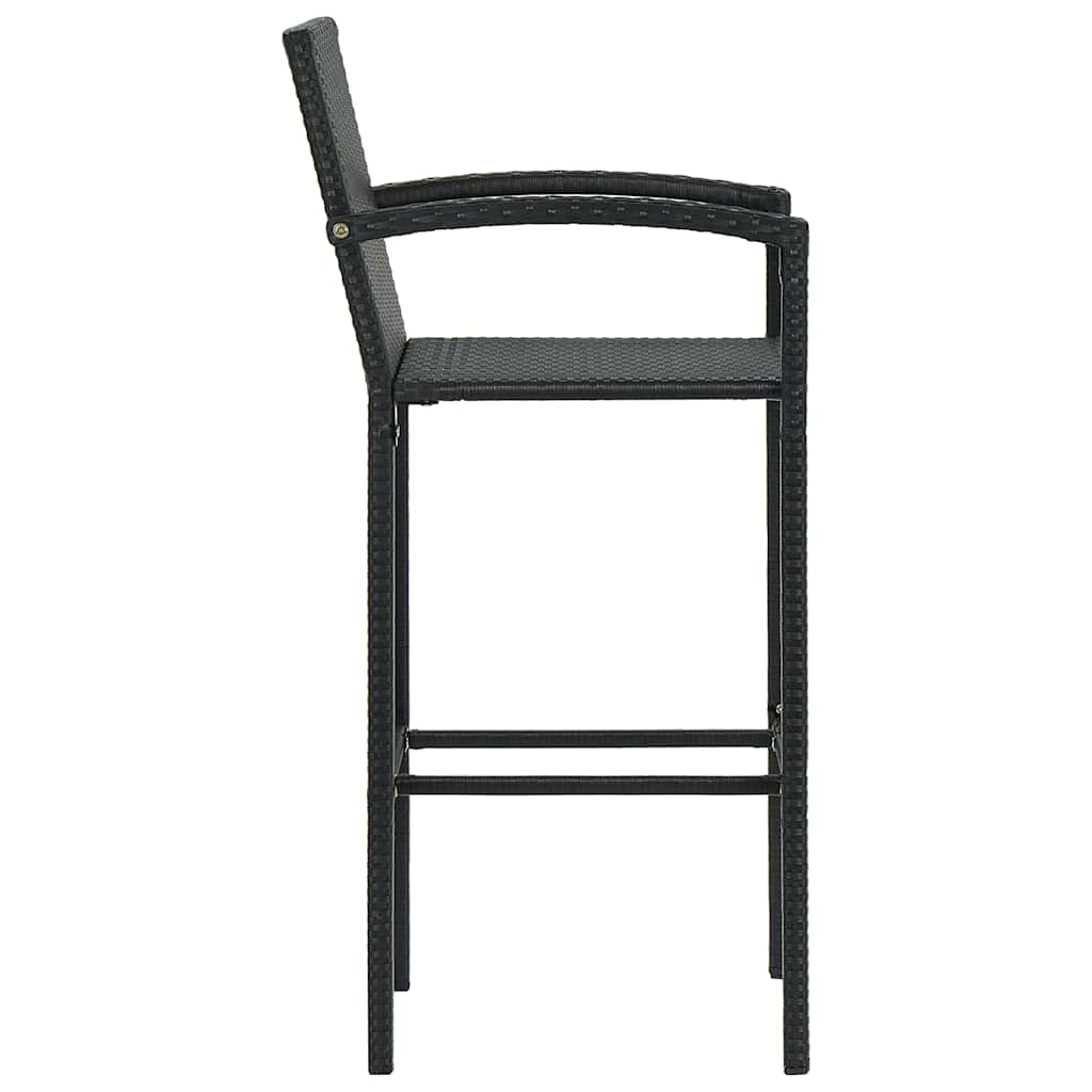 Bancos de bar 4 pcs vime PE preto