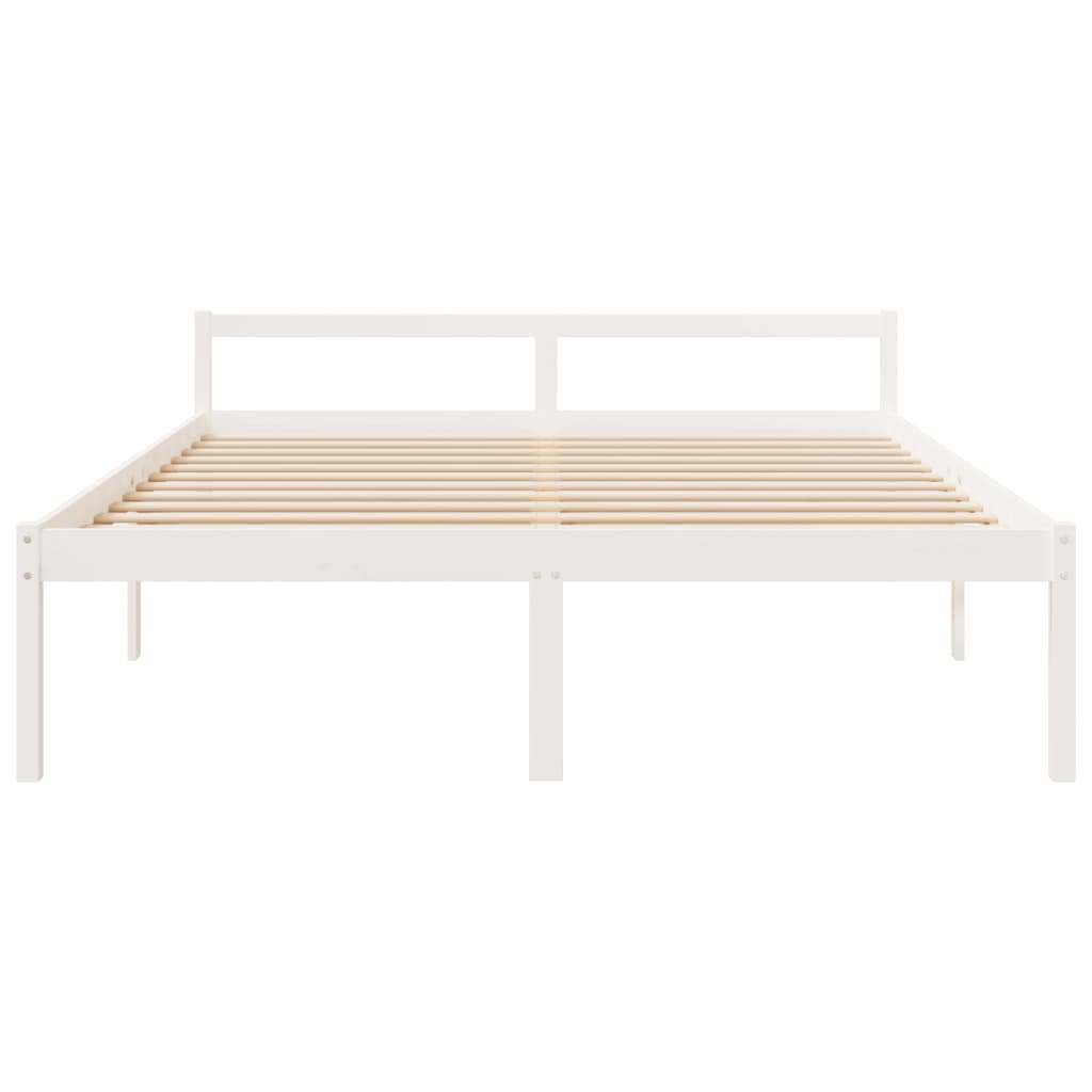 Cama para idosos super king size 180x200 cm pinho maciço branco