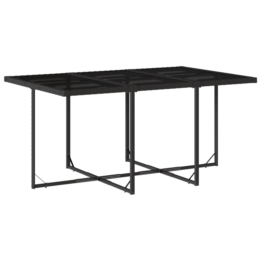 11 Pcs conjunto de jantar p/ jardim c/ almofadões vime PE preto
