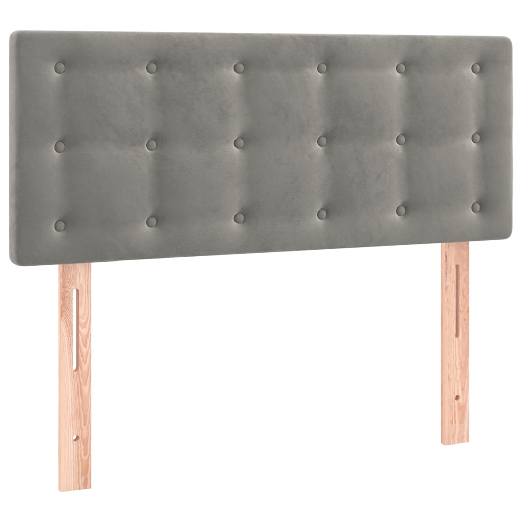 Cabeceira de cama c/ luzes LED veludo 80x5x78/88 cm cinza-claro