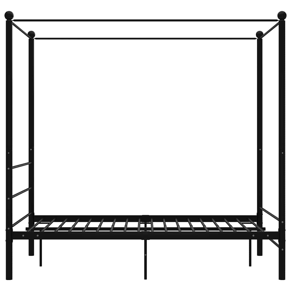 Estrutura de cama com dossel 120x200 cm metal preto
