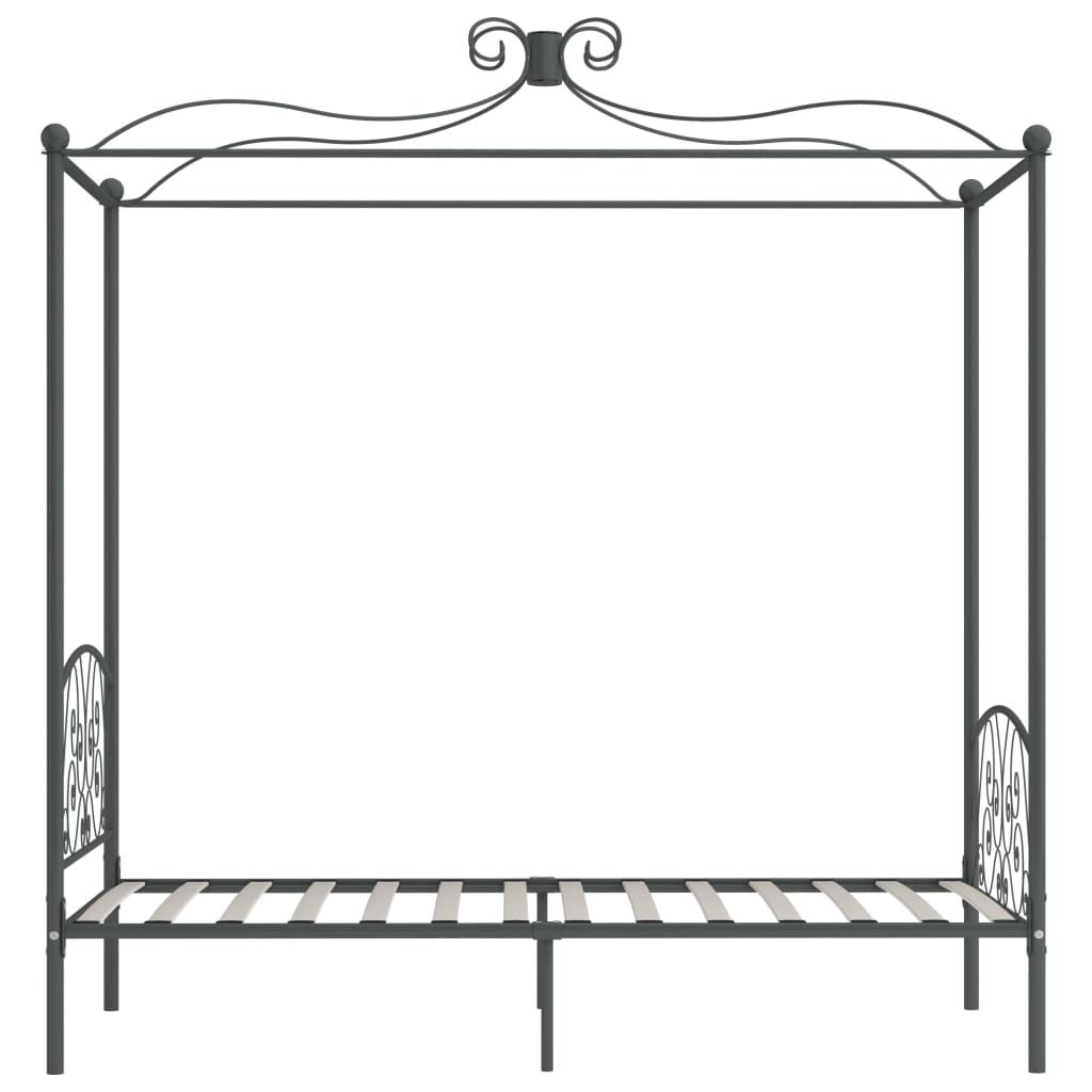Estrutura de cama com dossel 90x200 cm metal cinzento
