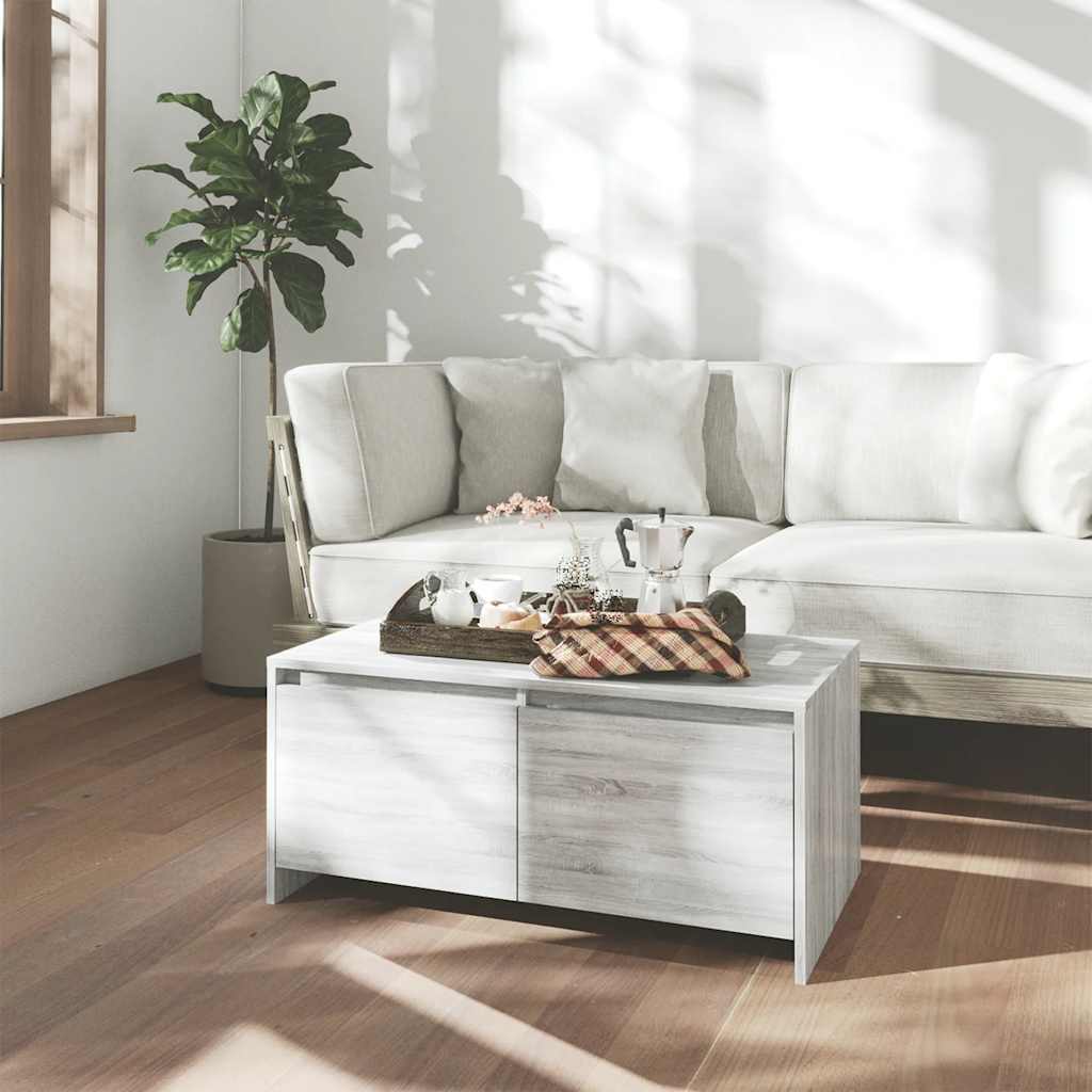 Mesa de centro 90x50x41,5 cm derivados madeira cinzento sonoma