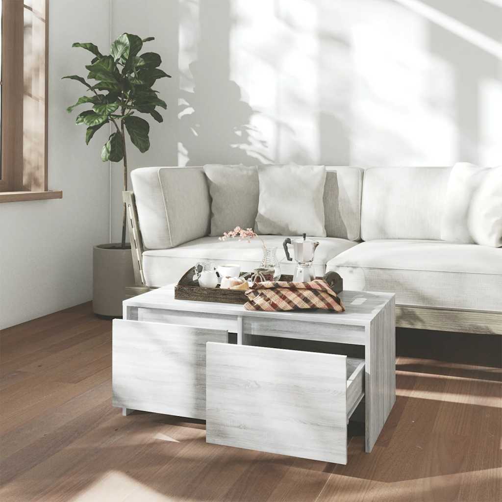 Mesa de centro 90x50x41,5 cm derivados madeira cinzento sonoma