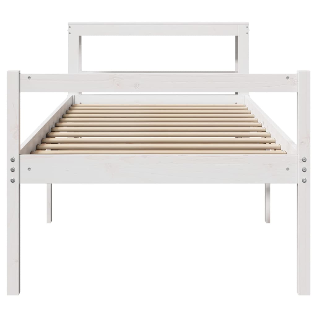 Cama para idosos com cabeceira 75x190 cm pinho maciço
