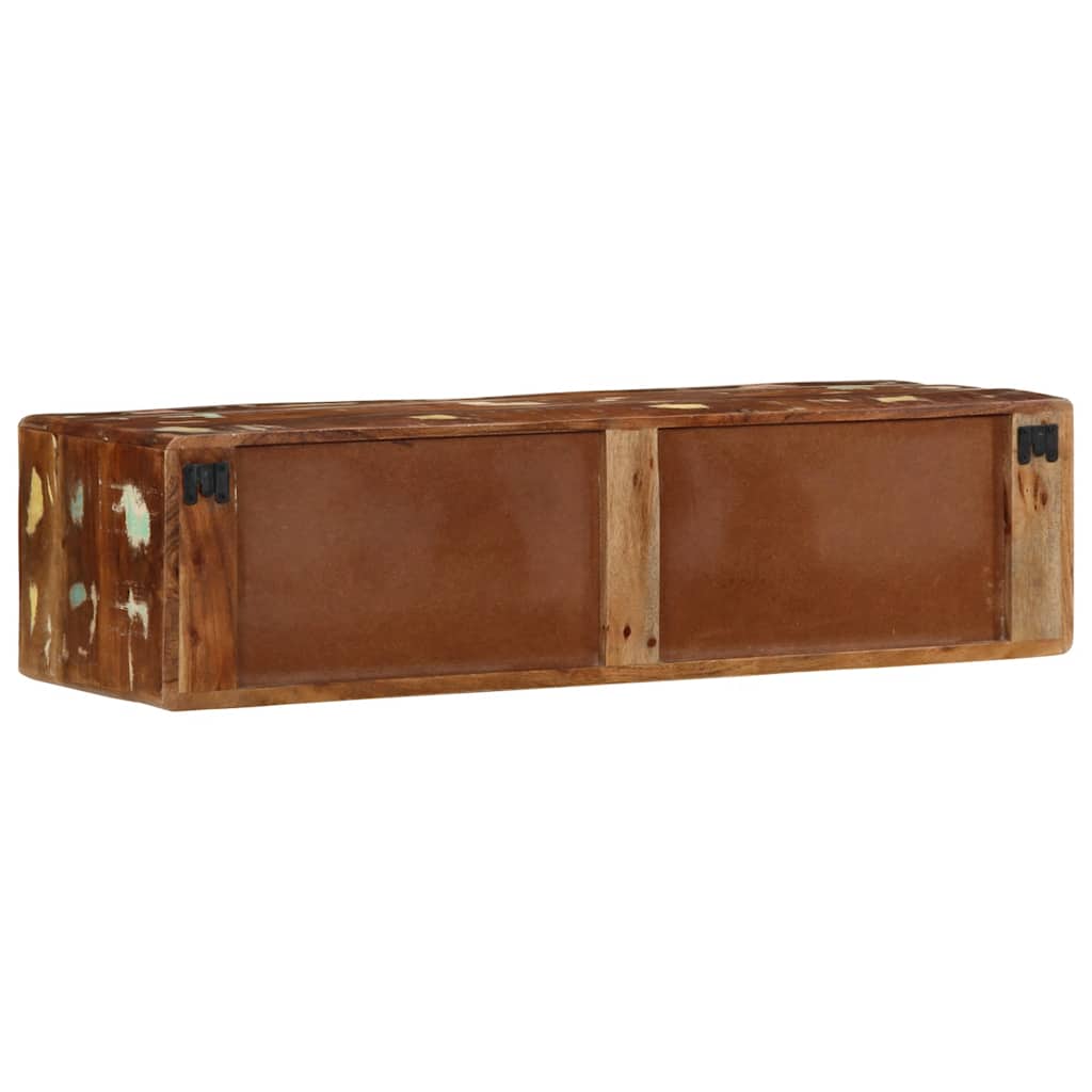 Armário de TV para parede 100x32x25cm madeira recuperada maciça