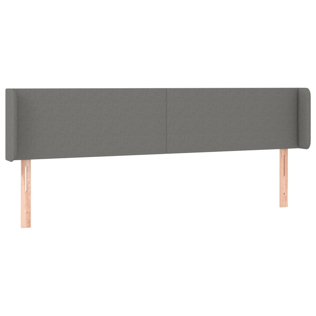 Cabeceira cama c/ luzes LED tecido 183x16x78/88cm cinza-escuro