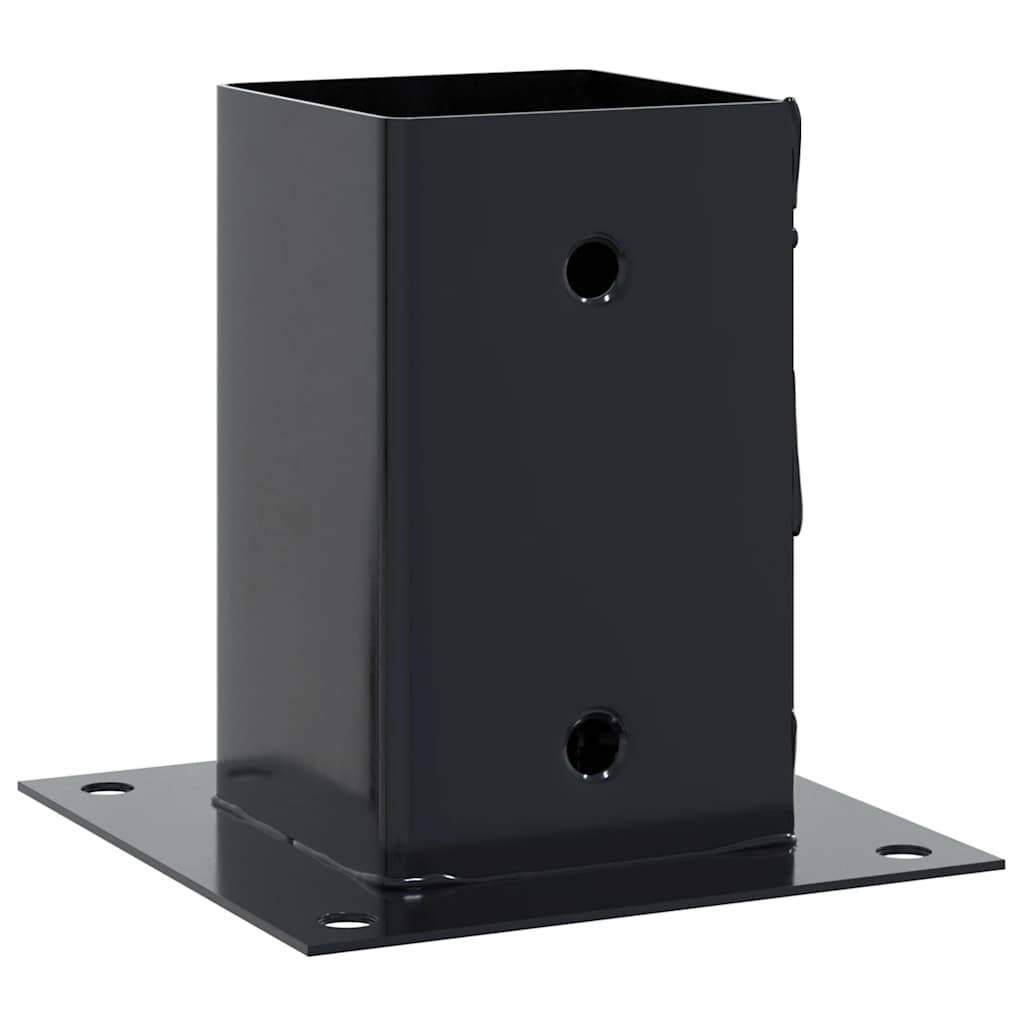 Bases de coluna quadradas 12 peças 81x81 mm aço revestido a pó