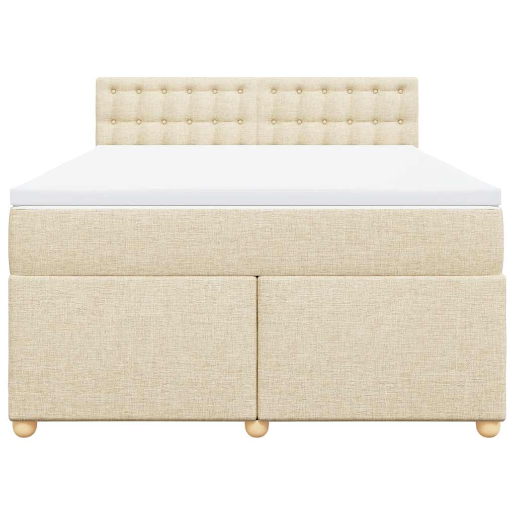 Cama com molas/colchão 140x190 cm tecido cor creme