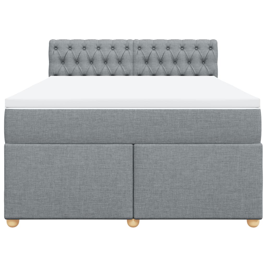 Cama com molas/colchão 140x190 cm tecido cinzento-claro