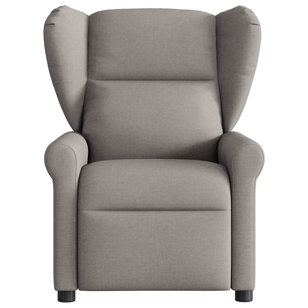 Poltrona de massagens reclinável tecido cinzento-acastanhado