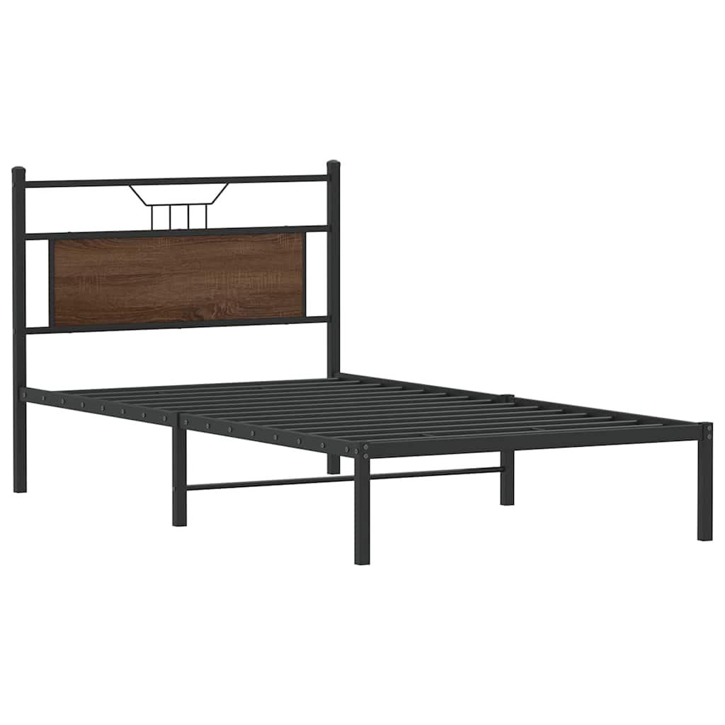 Estrutura cama s/ colchão derivados madeira carvalho castanho