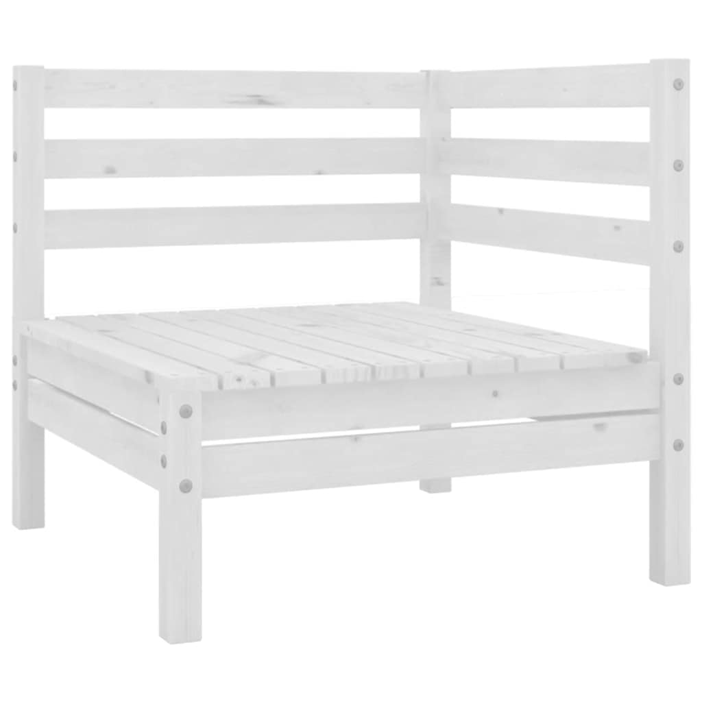 5 Pcs conjunto lounge de jardim pinho maciço branco