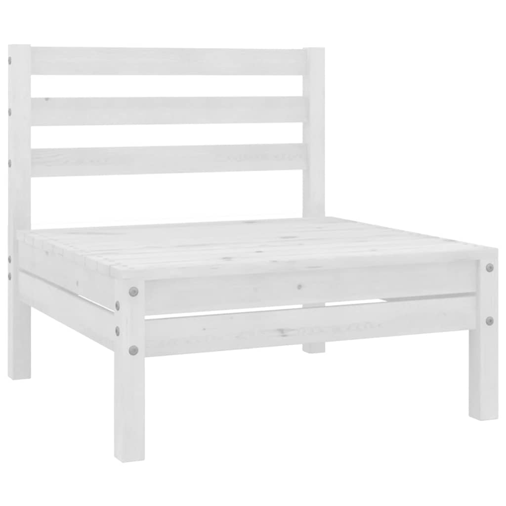 5 Pcs conjunto lounge de jardim pinho maciço branco