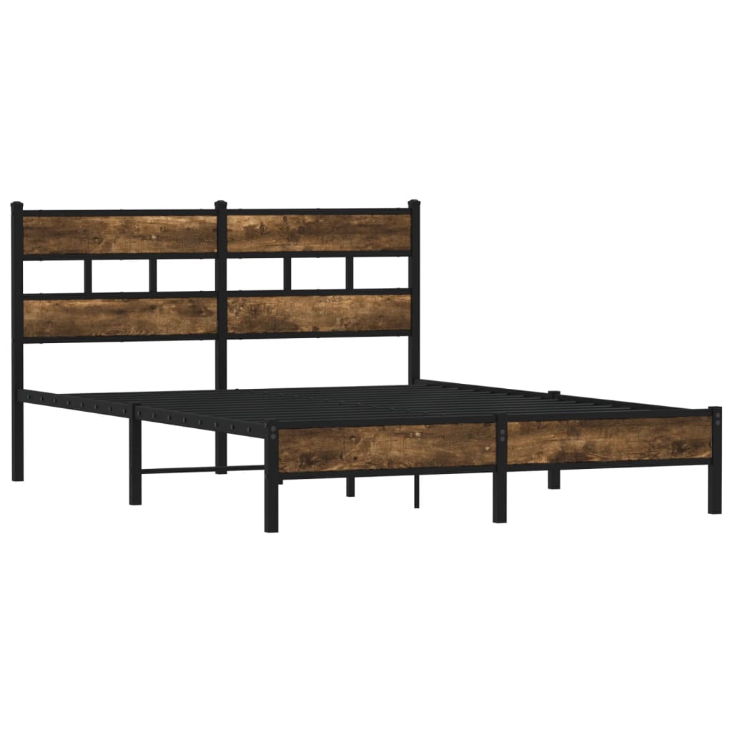 Cama sem colchão com cabeceira 140x190 cm carvalho sonoma