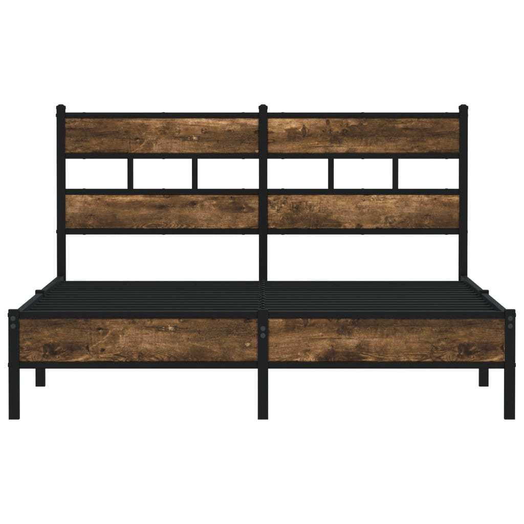 Cama sem colchão com cabeceira 140x190 cm carvalho sonoma