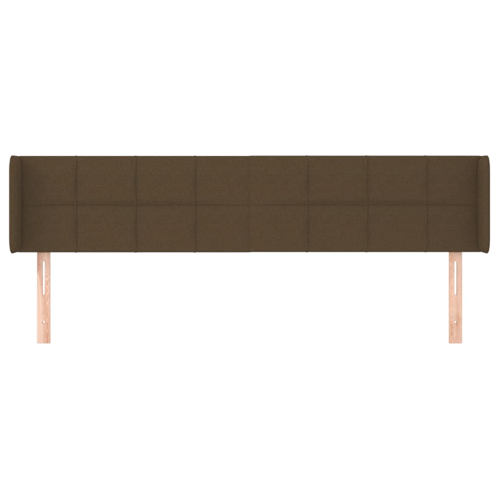 Cabeceira de cama c/ abas tecido 183x16x78/88cm castanho-escuro