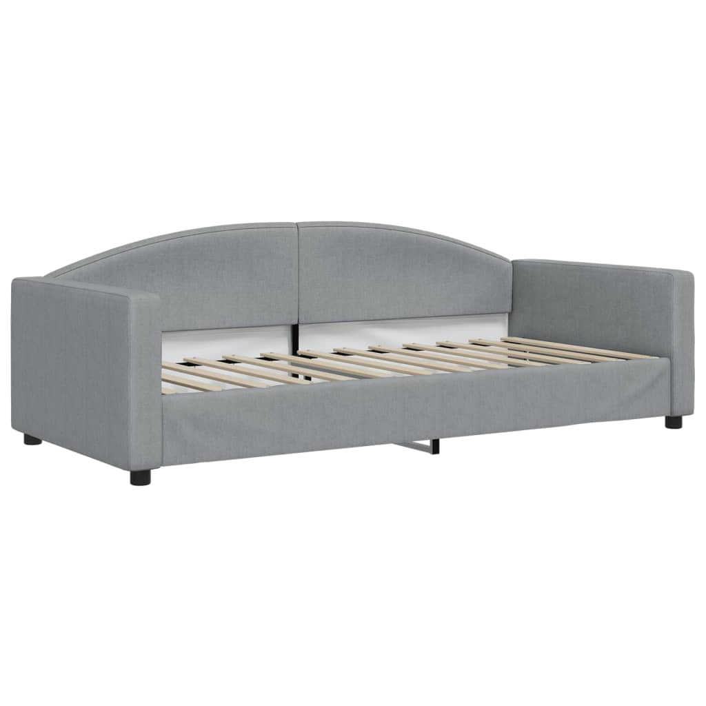 Sofá-cama c/ gavetão e colchões 90x200 cm tecido cinzento-claro