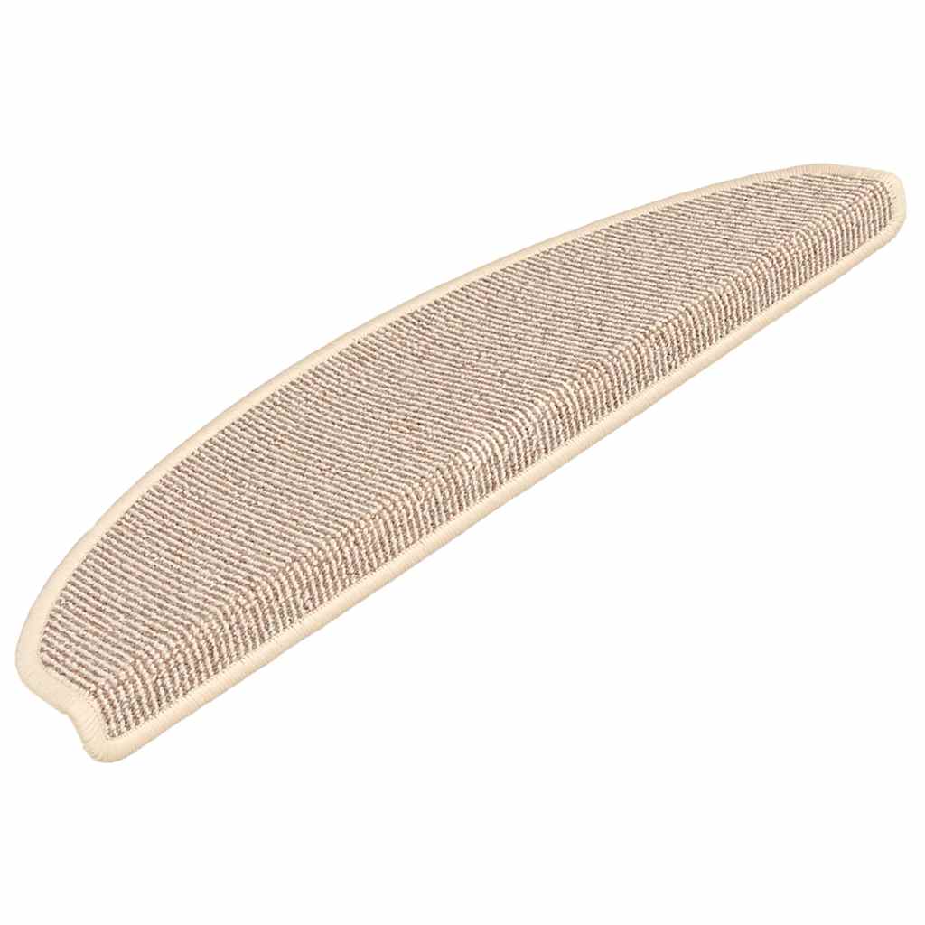 Tapetes de escada 15 peças 65x21x4 cm branco e marrom semicircular grande