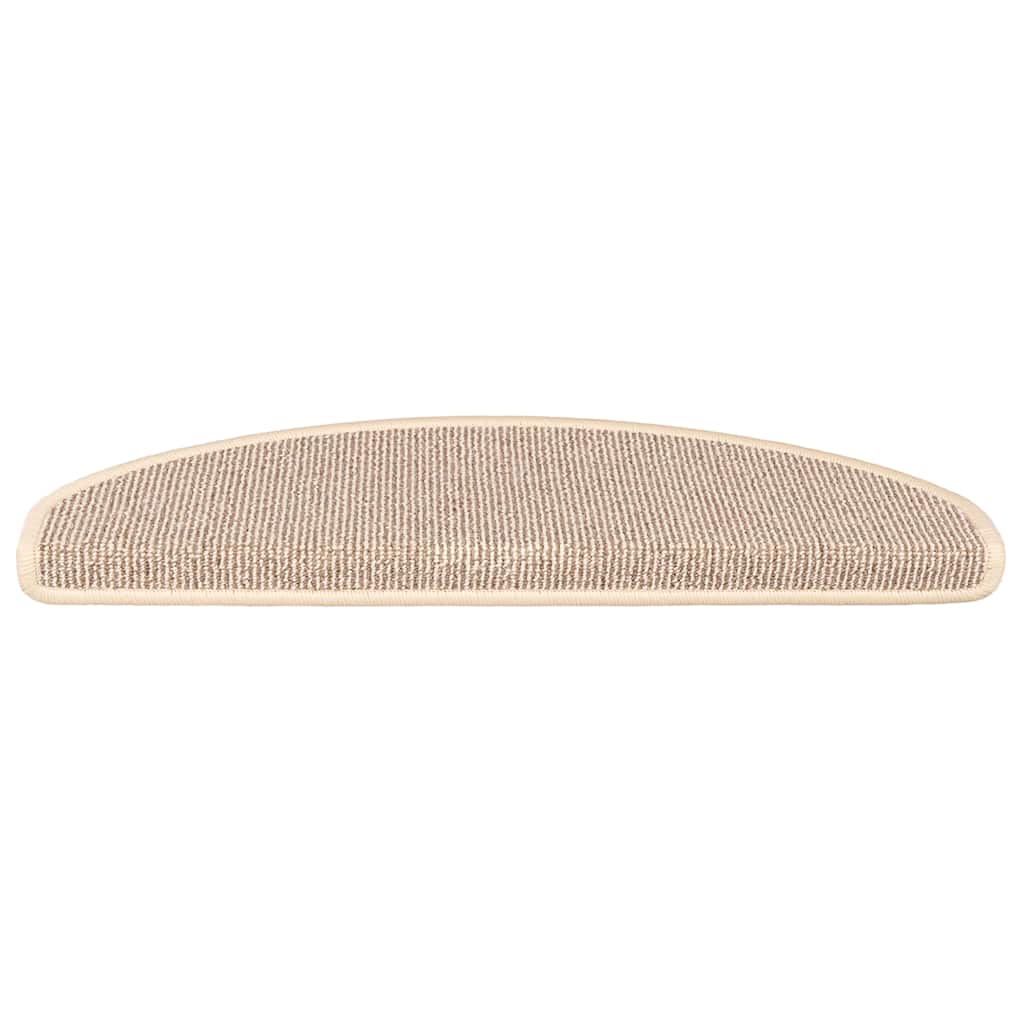 Tapetes de escada 15 peças 65x21x4 cm branco e marrom semicircular grande